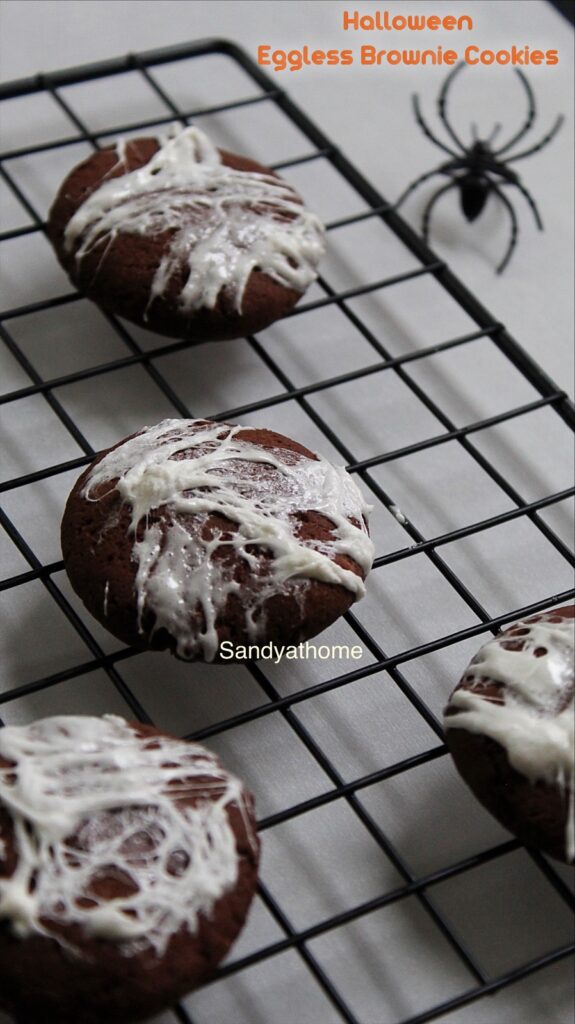 eggless brownie cookies, halloween brownie cookies