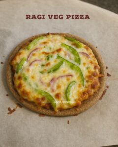 Make healthy ragi veg pizza with 50% millet and wheat flour.