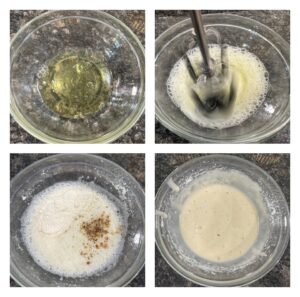 Thengai biscuit mixture with coconut, egg white, maida, and sugar