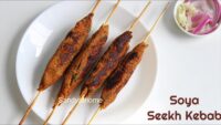 Soya Seekh Kebab, Veg kebab, How to make Vegan Kebab