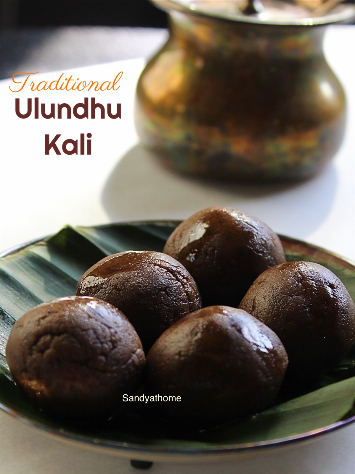 Traditional Tamil ulundhu kali made with black urad dal, karupatti, and sesame oil