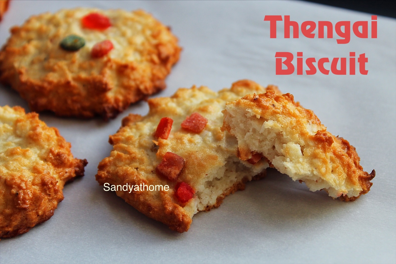 Chewy coconut cookies with golden edges, inspired by Indian college canteen snacks