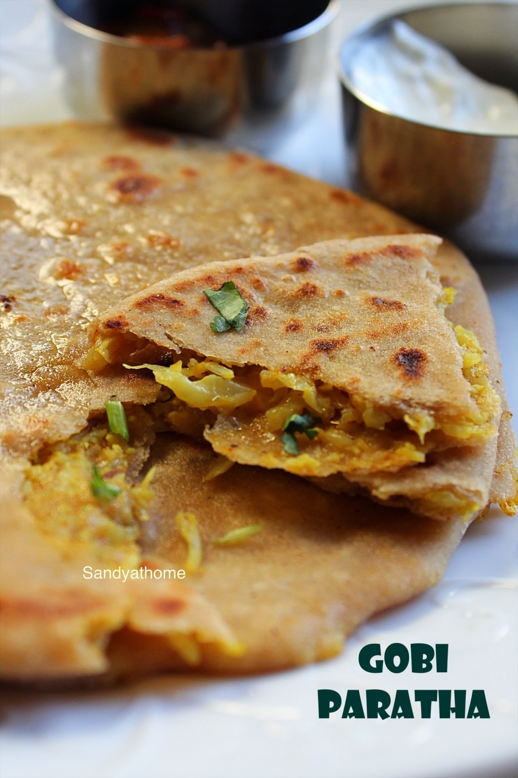 Step-by-step image of easy gobi paratha recipe showing dough, stuffing, and rolling process
