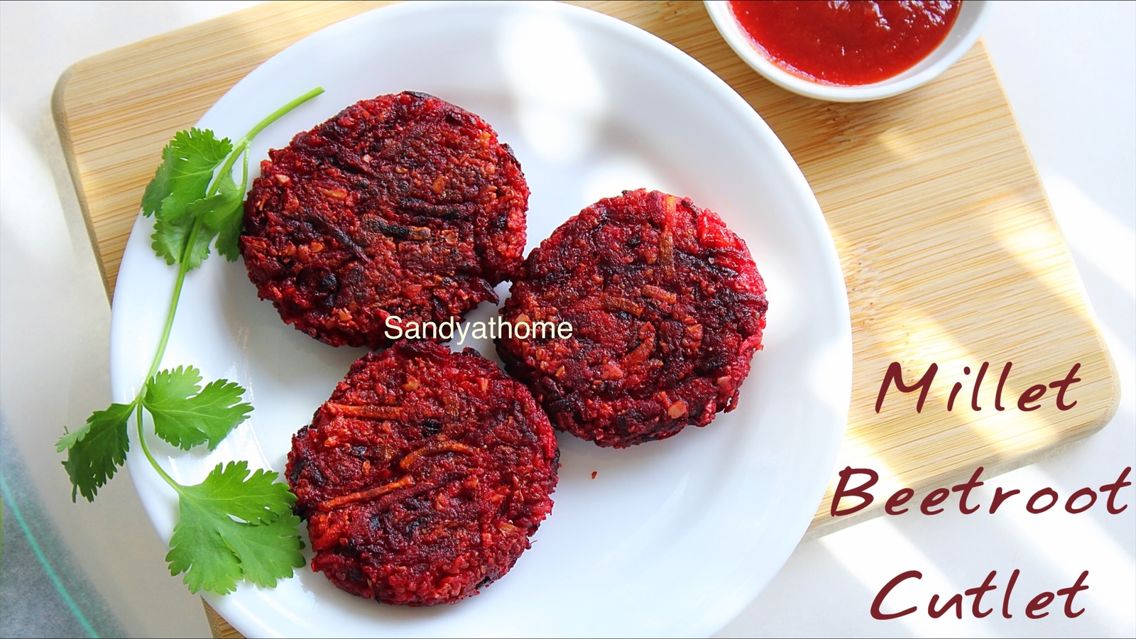 Kid-friendly millet beetroot cutlets made with oats flour and no breadcrumbs – tawa-fried and perfect for lunchbox snacks.