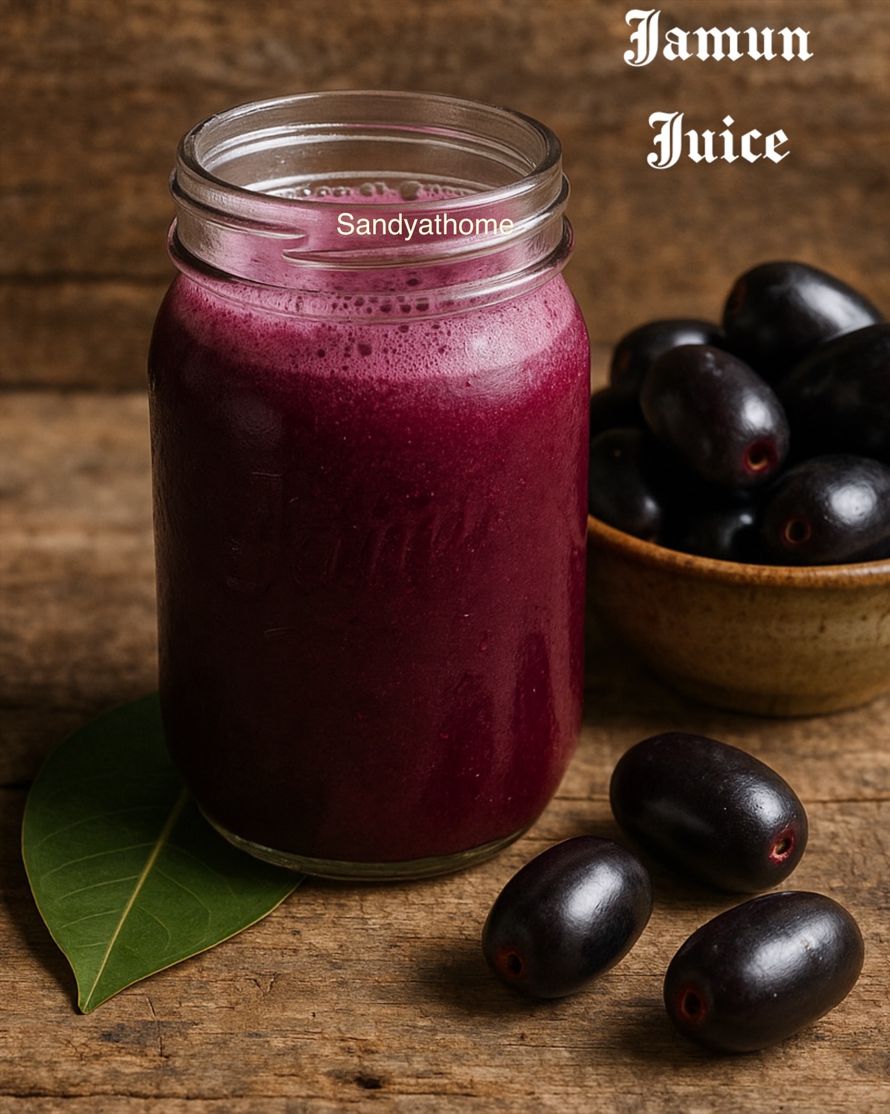 Traditional summer drink made with jamun, also known as nagapazham or neredu pandu