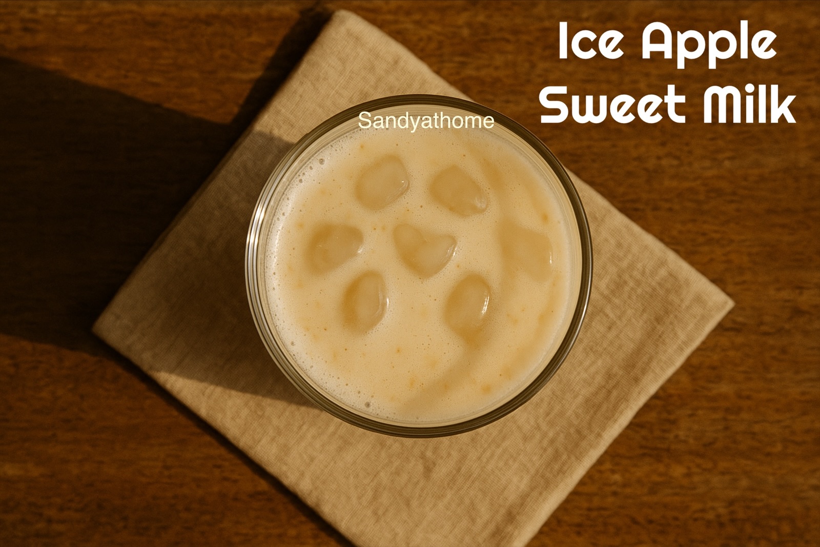 Traditional South Indian summer drink nungu paal in a rustic setting