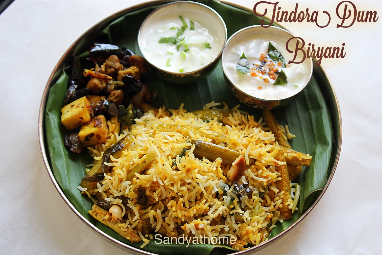Dondakaya dum biryani sealed and cooking on dum without onion or tomato