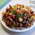 Puffed ragi chaat using ragi pori in place of murmura, presented as bhel puri with onion, tomato, and coriander.