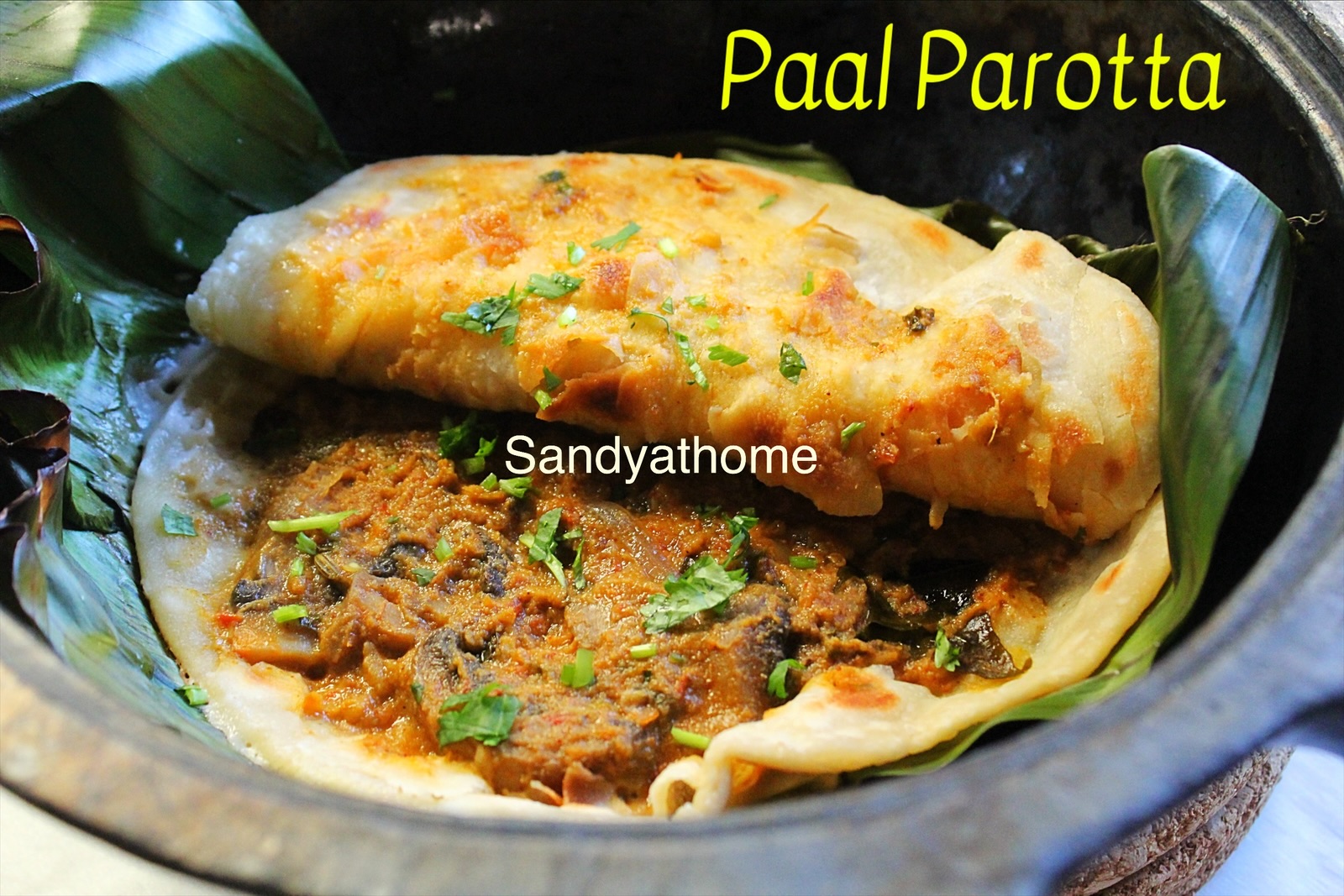 Viral veg paal parotta recipe made with parotta and coconut gravy in a traditional setup.