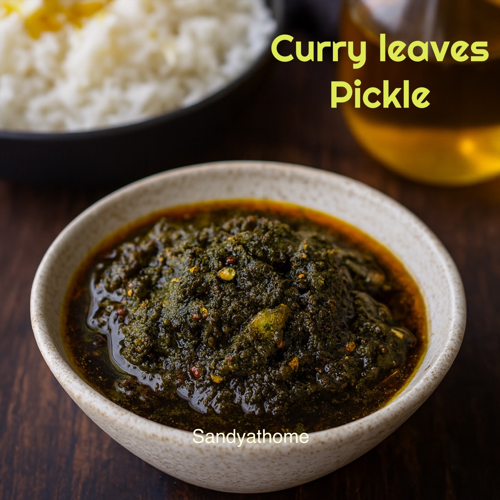 Curry Leaves Pickle, Karivepaku Nilvu Pachadi