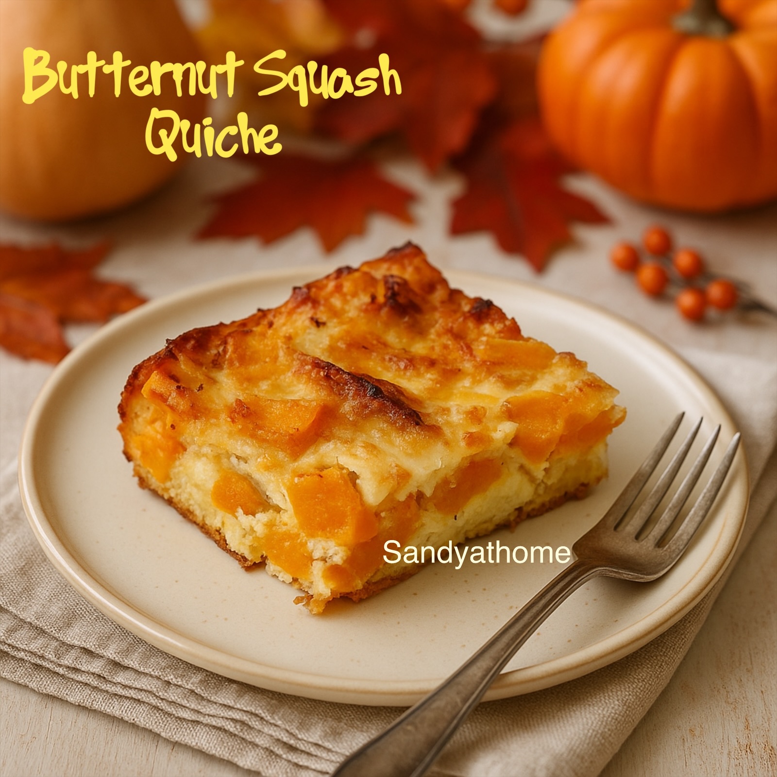 Butternut Squash Quiche, How to make Bread-Base Quiche