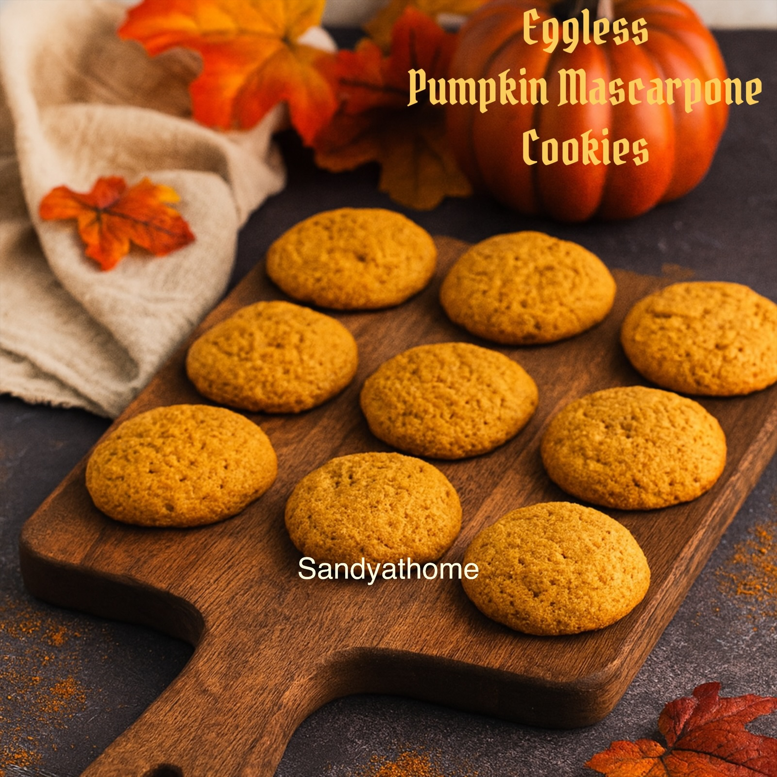 Eggless Pumpkin Butter Mascarpone Cookies, How to make Pumpkin Cookies