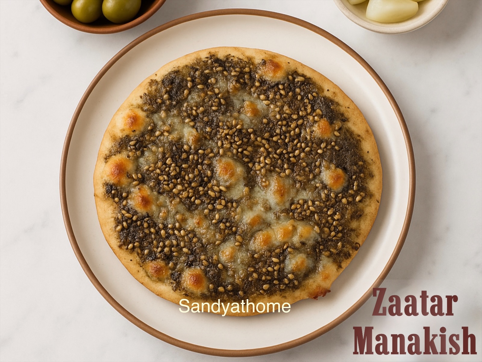 Zaatar Manakish, How to make Manakish Lebanese Zaatar flatbread