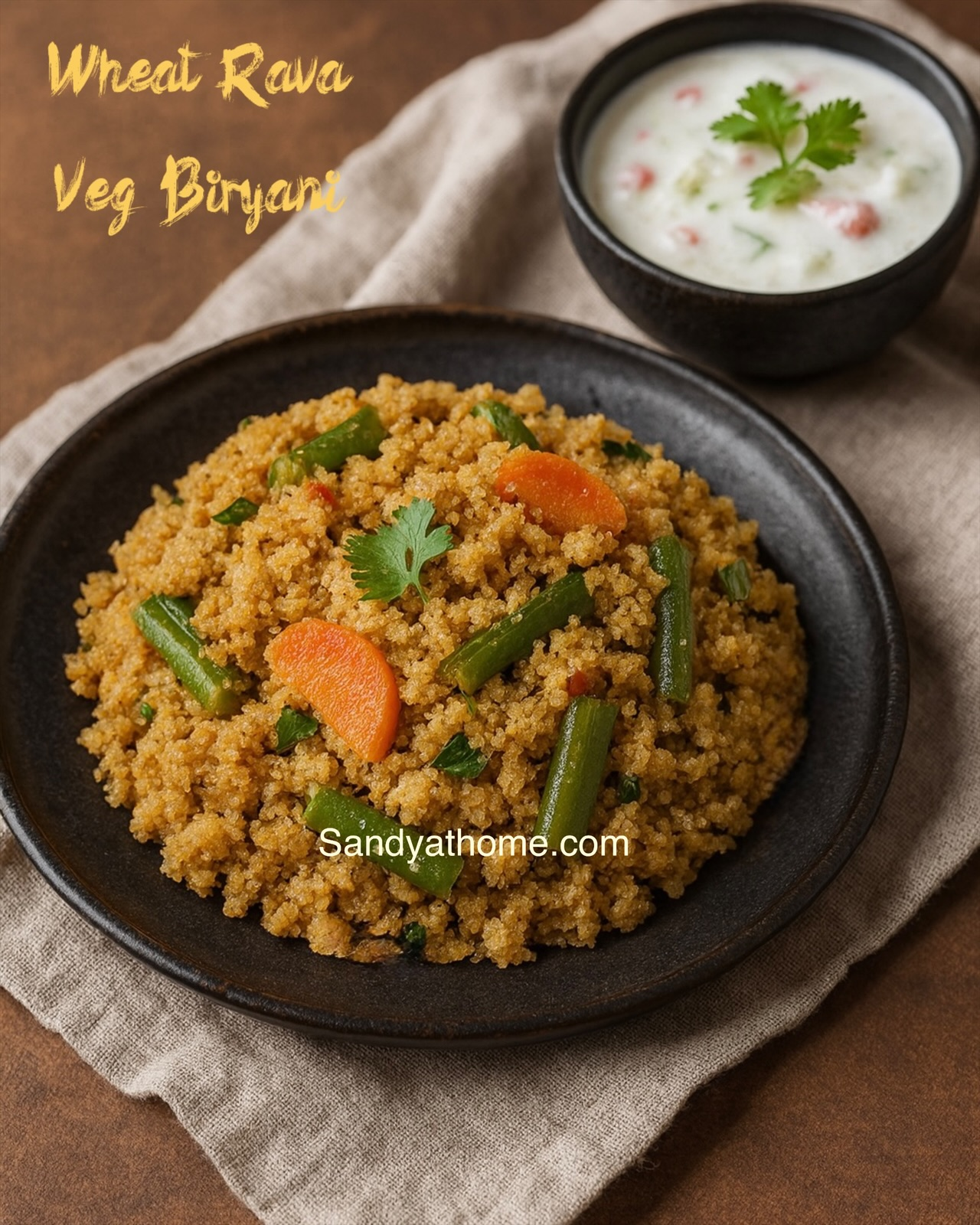 Wheat Rava Biryani, How to make Godhumai Rava Biryani