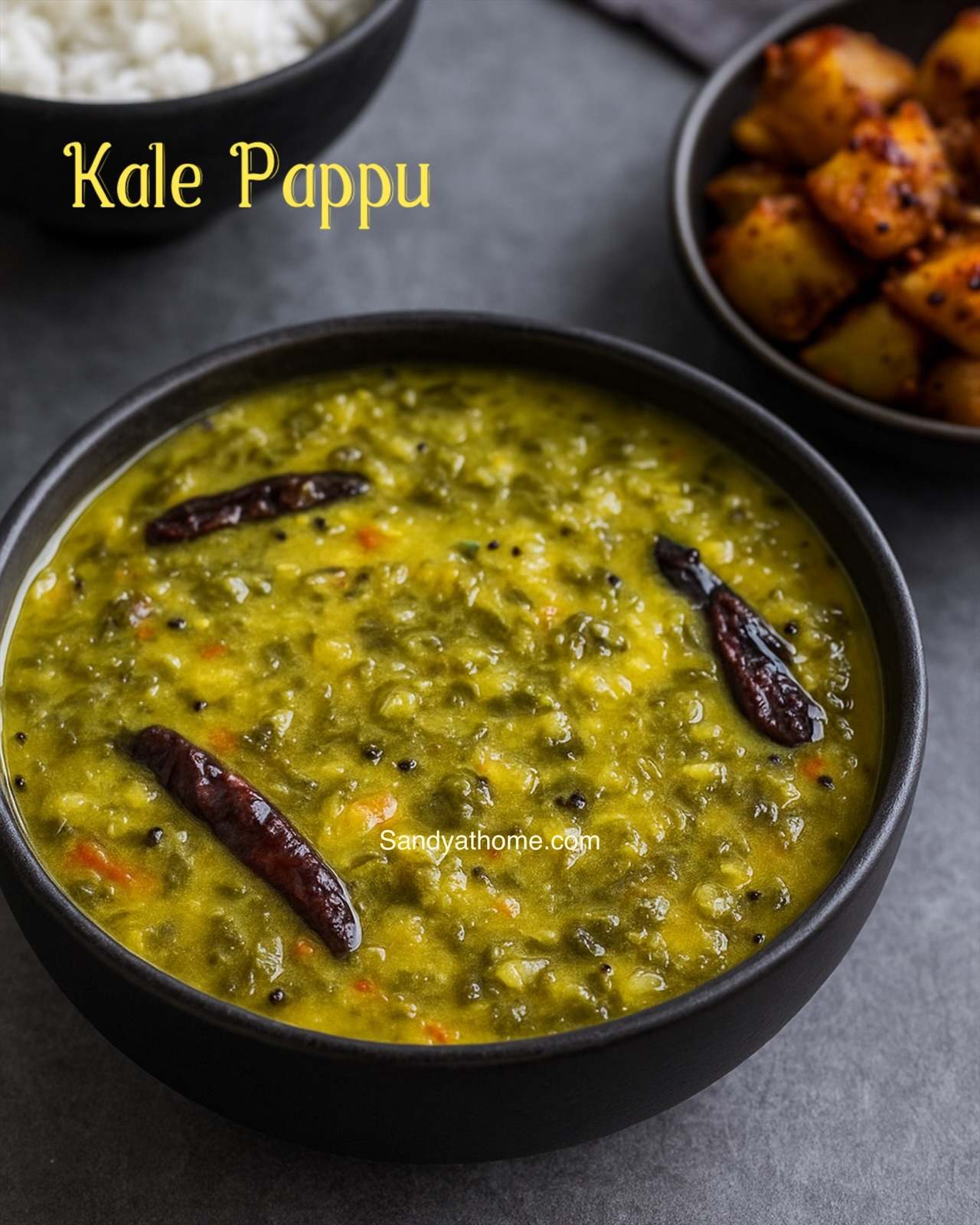 Andhra style Kale Pappu, How to make Kale Paruppu