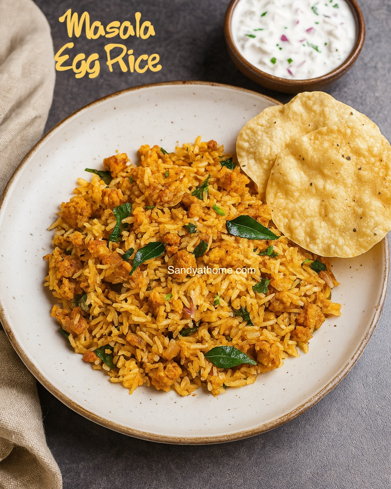 Masala Egg Rice, How to make Masala Muttai Sadam